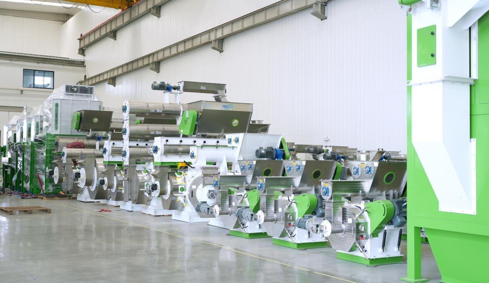 RICHI Machinery industrial pellet mills displayed in the manufacturing facility