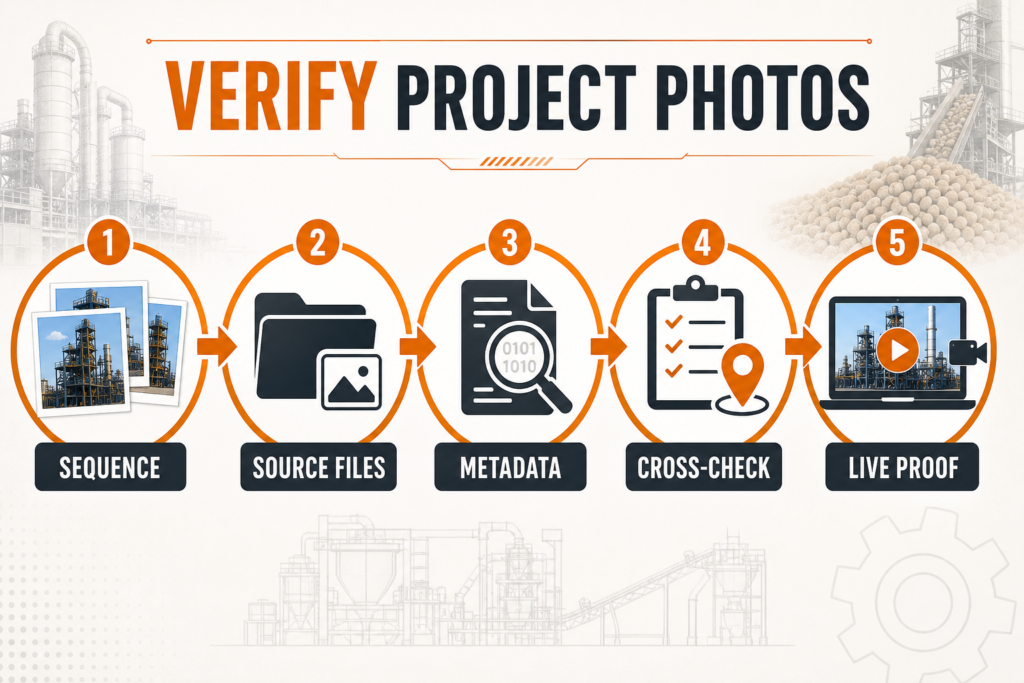 Five-step checklist for verifying pellet machine project photos